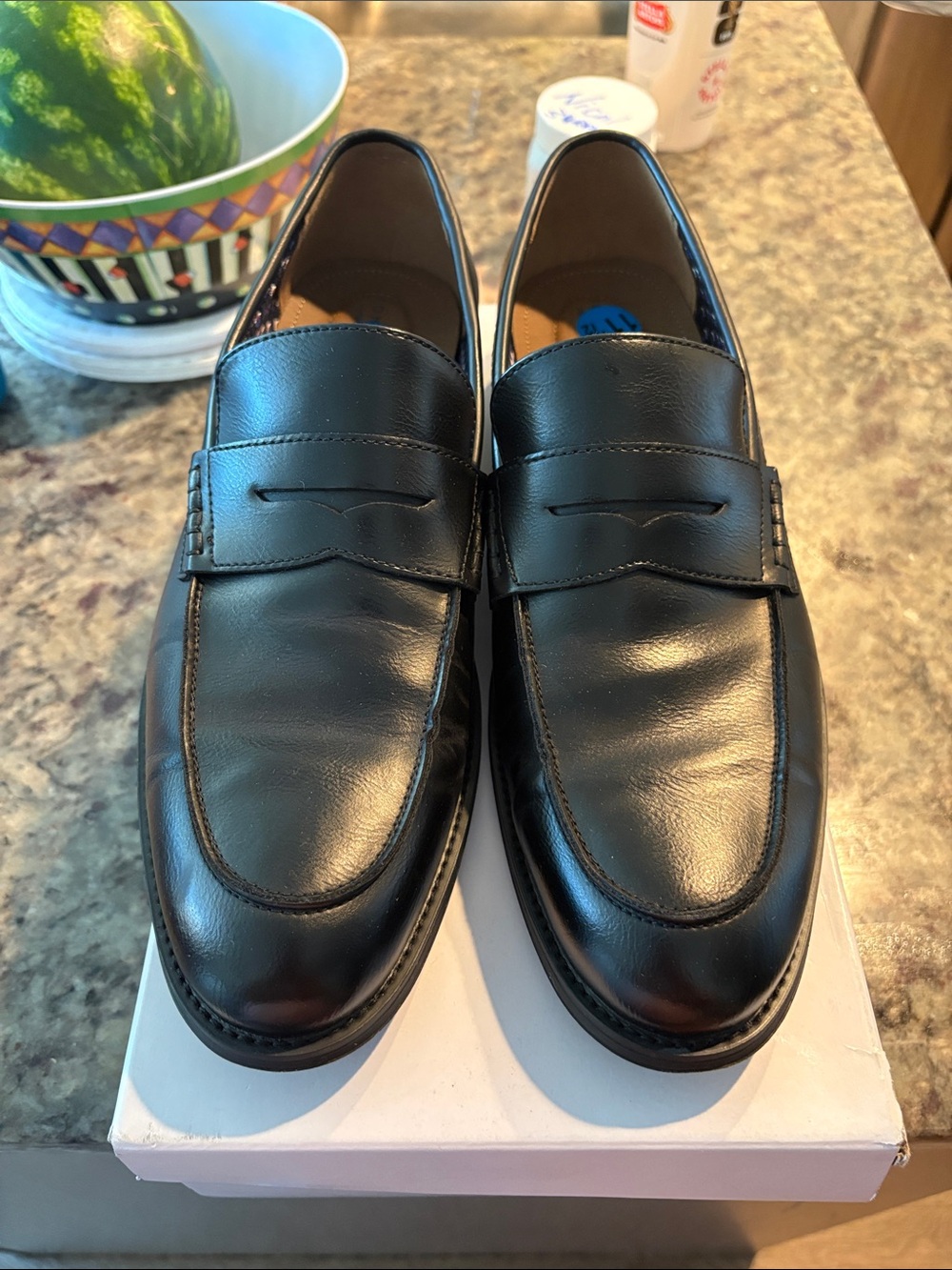 Tommy Hilfiger Black Leather Penny Loafers for Men